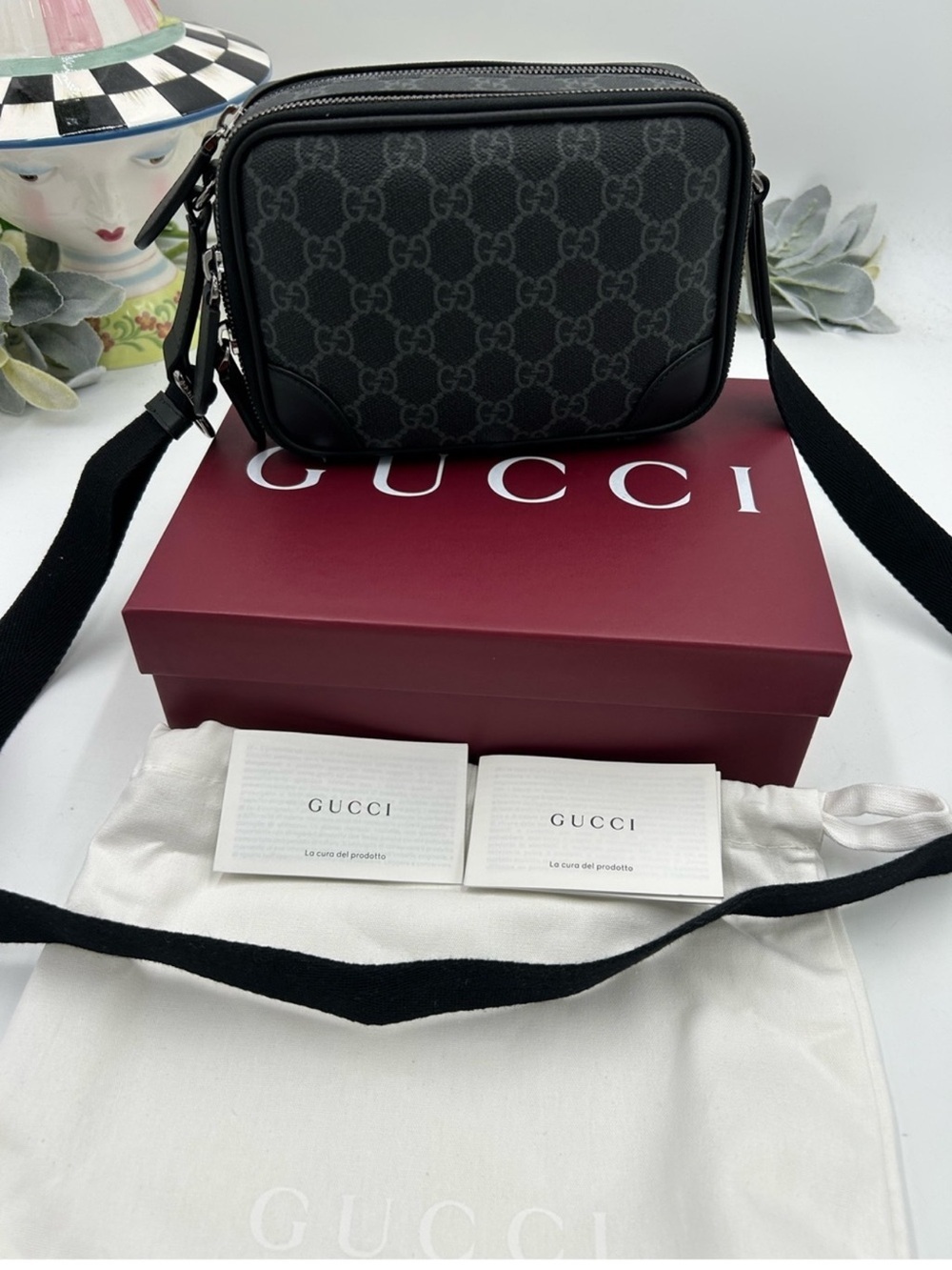 Unisex Gucci GG monogram Crossbody bag made in Italy, originally $2300 NWT